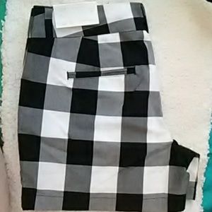 Loft black and white checkered shorts